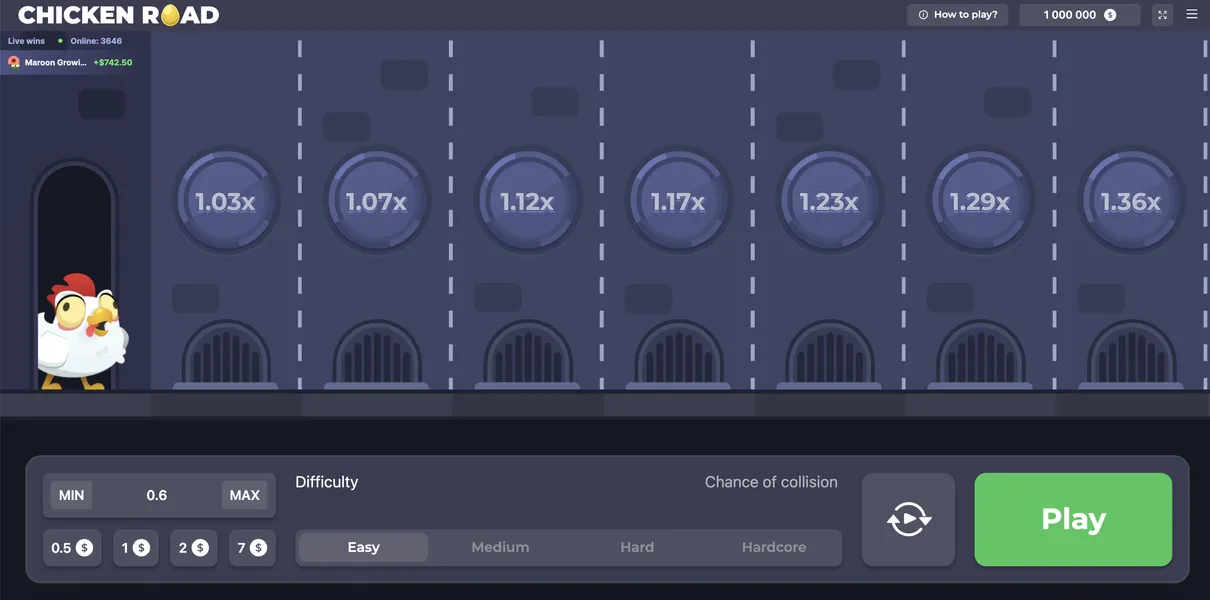 Spelinstructies voor de Chicken Road casino game